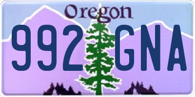 OR license plate 992GNA