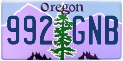 OR license plate 992GNB