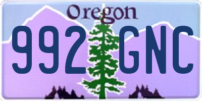 OR license plate 992GNC