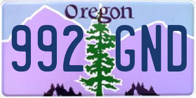 OR license plate 992GND