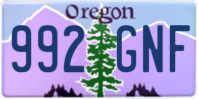 OR license plate 992GNF