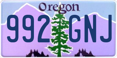 OR license plate 992GNJ