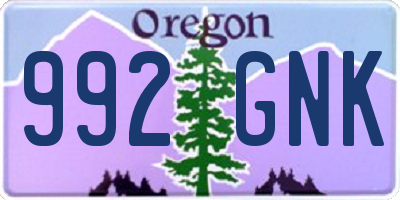 OR license plate 992GNK