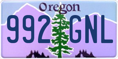 OR license plate 992GNL