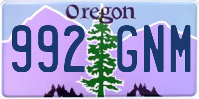 OR license plate 992GNM