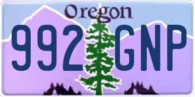 OR license plate 992GNP