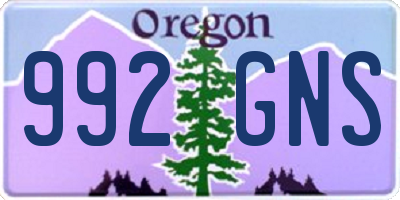 OR license plate 992GNS