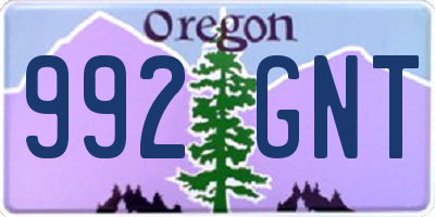 OR license plate 992GNT