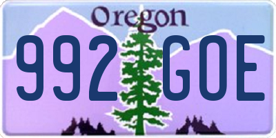 OR license plate 992GOE