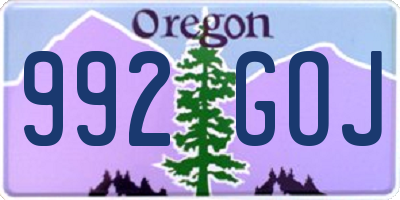 OR license plate 992GOJ