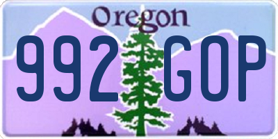 OR license plate 992GOP