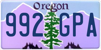 OR license plate 992GPA