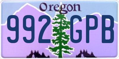 OR license plate 992GPB