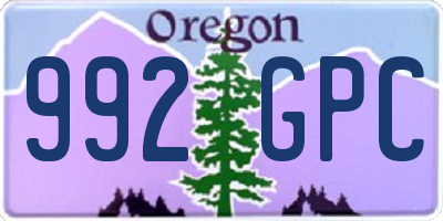 OR license plate 992GPC