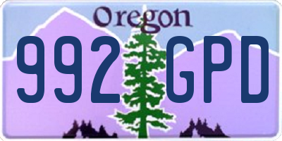 OR license plate 992GPD