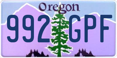 OR license plate 992GPF