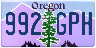 OR license plate 992GPH