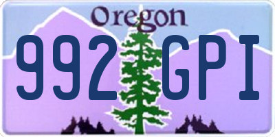 OR license plate 992GPI