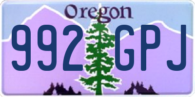 OR license plate 992GPJ