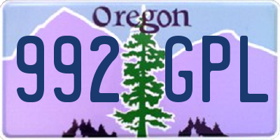OR license plate 992GPL