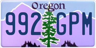 OR license plate 992GPM