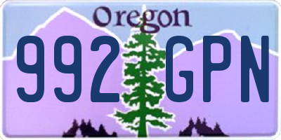 OR license plate 992GPN