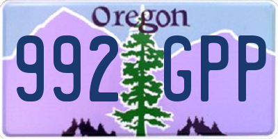 OR license plate 992GPP