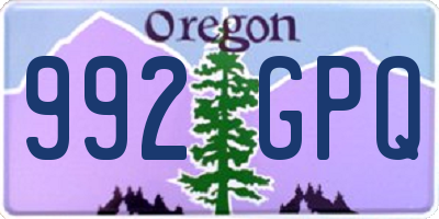 OR license plate 992GPQ