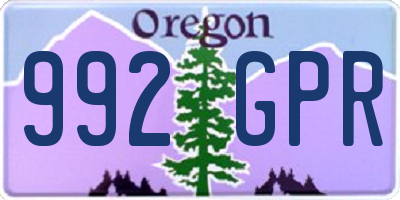 OR license plate 992GPR