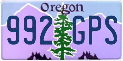 OR license plate 992GPS