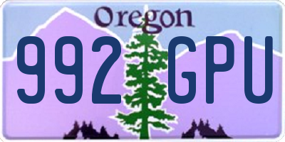 OR license plate 992GPU