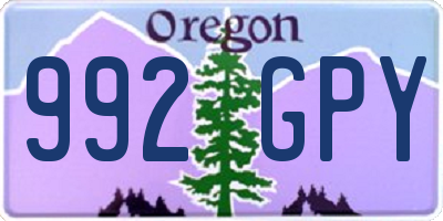 OR license plate 992GPY