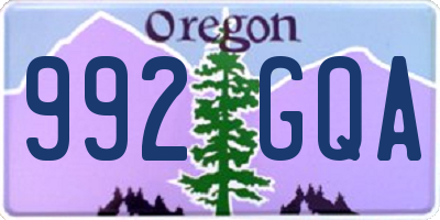 OR license plate 992GQA