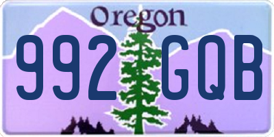 OR license plate 992GQB