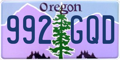 OR license plate 992GQD