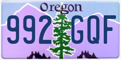 OR license plate 992GQF