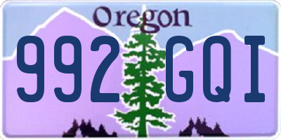 OR license plate 992GQI