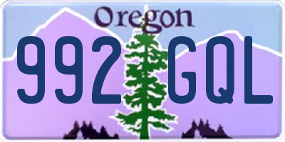 OR license plate 992GQL