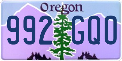 OR license plate 992GQO
