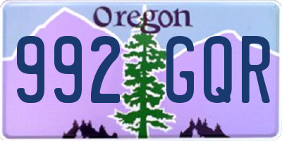 OR license plate 992GQR