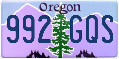 OR license plate 992GQS