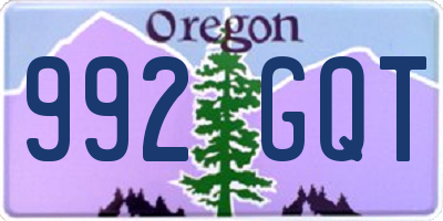 OR license plate 992GQT