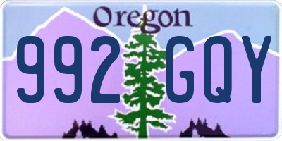 OR license plate 992GQY