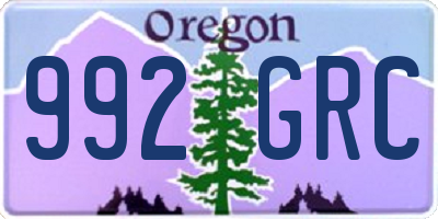 OR license plate 992GRC
