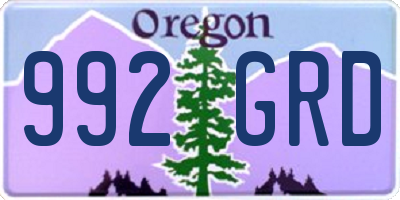 OR license plate 992GRD