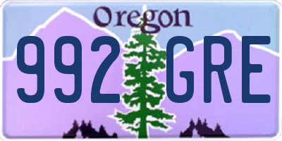 OR license plate 992GRE
