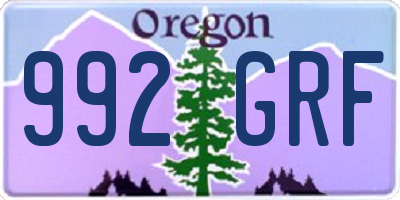 OR license plate 992GRF