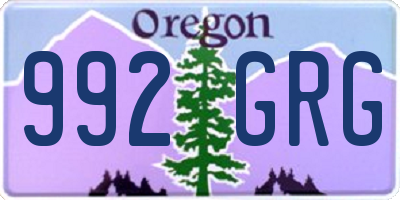 OR license plate 992GRG