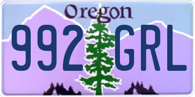 OR license plate 992GRL