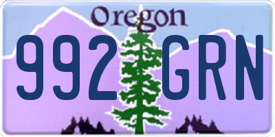 OR license plate 992GRN